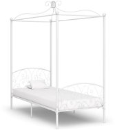 Bed frame with canopy white metal 90x200 cm - Bed Frame