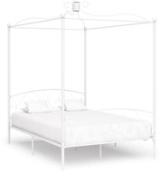 Bed frame with canopy white metal 140x200 cm - Bed