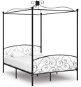 Bed frame with canopy black metal 120x200 cm - Bed Frame