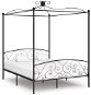 Bed frame with canopy black metal 180x200 cm - Bed Frame