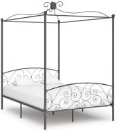 Bed frame with canopy gray metal 140x200 cm - Bed Frame