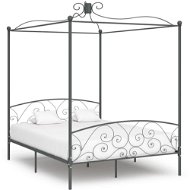 Bed frame with canopy gray metal 160x200 cm - Bed Frame