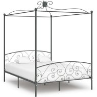 Bed frame with canopy gray metal 180x200 cm - Bed Frame