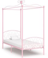 Bed frame with canopy pink metal 90x200 cm - Bed Frame