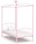 Rám postele s baldachýnom ružový kovový 90 × 200 cm - Rám postele