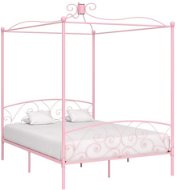 Bed frame with canopy pink metal 160x200 cm - Bed Frame