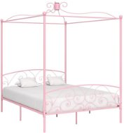 Bed frame with canopy pink metal 180x200 cm - Bed Frame