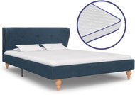Bed with mattress with memory foam blue textile 120x200 cm - Bed