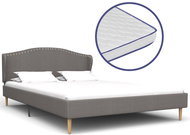 Bed with mattress with memory foam light gray textile 120x200cm - Bed