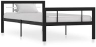 Bed frame black and white metal 90x200 cm - Bed Frame