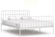 Rám postele s laťkovým roštem bílý kov 180x200 cm - Rám postele