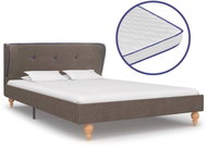 Bed with mattress with memory foam taupe textile 120x200 cm - Bed