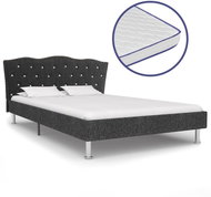 Bed with mattress with memory foam dark gray textile 120x200 cm - Bed