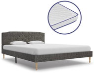 Bed with mattress with memory foam dark gray textile 140x200 cm - Bed
