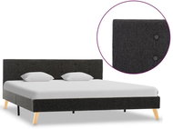 Bed frame dark gray textile 160x200 cm - Bed Frame