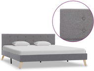 Bed frame light gray textile 160x200 cm - Bed Frame