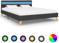 Bed frame with LED light dark gray textile 120x200 cm - Bed Frame