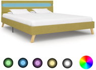 Bed frame with LED light green textile 160x200 cm - Bed Frame