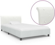 Bed frame white faux leather 90x200 cm - Bed Frame