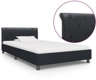 Bed frame black faux leather 90x200 cm - Bed Frame