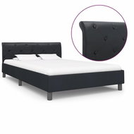 Bed frame black faux leather 140x200 cm - Bed Frame