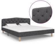 Bed frame dark gray textile 140x200 cm - Bed Frame