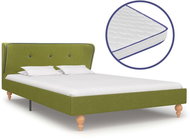 Bed with mattress with memory foam green textile 120x200 cm - Bed