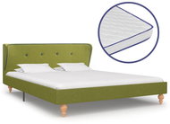 Bed with mattress with memory foam green textile 140x200 cm - Bed