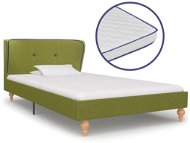 Postel s matrací s paměťovou pěnou zelená textil 90x200 cm - Postel