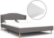 Bed with mattress light gray textile 120x200 cm - Bed