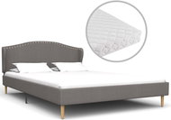 Bed with mattress light gray textile 140x200 cm - Bed