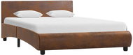 Bed frame brown faux leather 140x200 cm - Bed Frame
