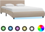 Bed frame with LED cappuccino faux leather 140x200 cm - Bed Frame