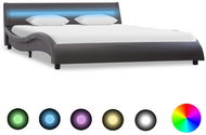 Bed frame with LED light gray faux leather 120x200 cm - Bed Frame