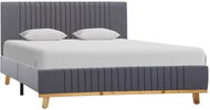 Bed frame light gray textile 140x200 cm - Bed Frame