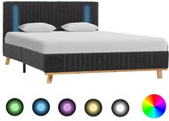 Bed frame with LED light dark gray textile 120x200 cm - Bed Frame