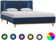 Bed frame with LED light blue textile 140x200 cm - Bed Frame