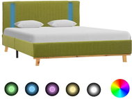 Bed frame with LED light green textile 140x200 cm - Bed Frame