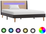 Bed frame with LED light cream textile 120x200 cm - Bed Frame
