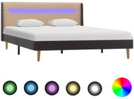 Bed frame with LED light cream textile 140x200 cm - Bed Frame