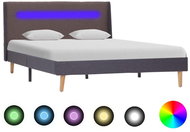 Bed frame with LED light taupe textile 120x200 cm - Bed Frame