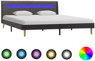 Bed frame with LED light gray textile 140x200 cm - Bed Frame