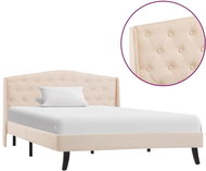 Bed frame cream textile 120x200 cm - Bed Frame