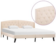 Bed frame cream textile 140x200 cm - Bed Frame