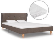 Bed with mattress taupe textile 120x200 cm - Bed
