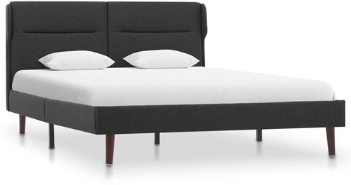 Bed frame dark gray textile 120x200 cm - Bed Frame - Main image