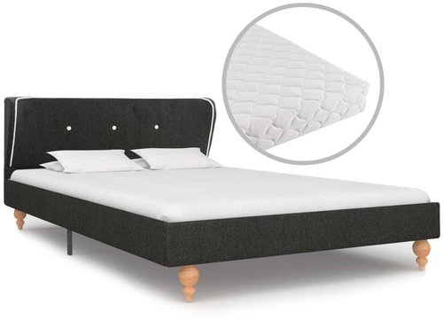 Bed with dark gray jute mattress 120x200 cm - Bed - Main image