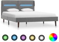 Bed frame with LED light light gray textile 120x200 cm - Bed Frame