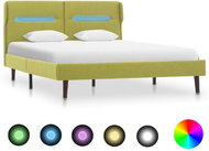 Bed frame with LED light green textile 120x200 cm - Bed Frame