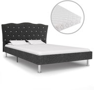 Bed with mattress dark gray textile 120x200 cm - Bed